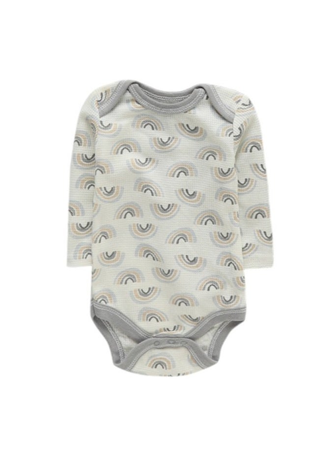 Bambimici 3-Pack Rainbow Print Long Sleeve Bodysuit
