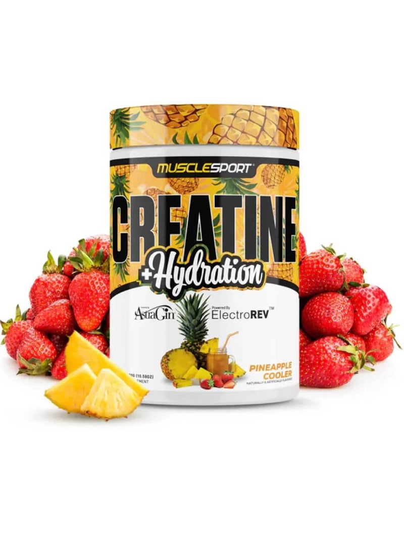 MuscleSport Creatine +Hydration 300g Pineapple Cooler