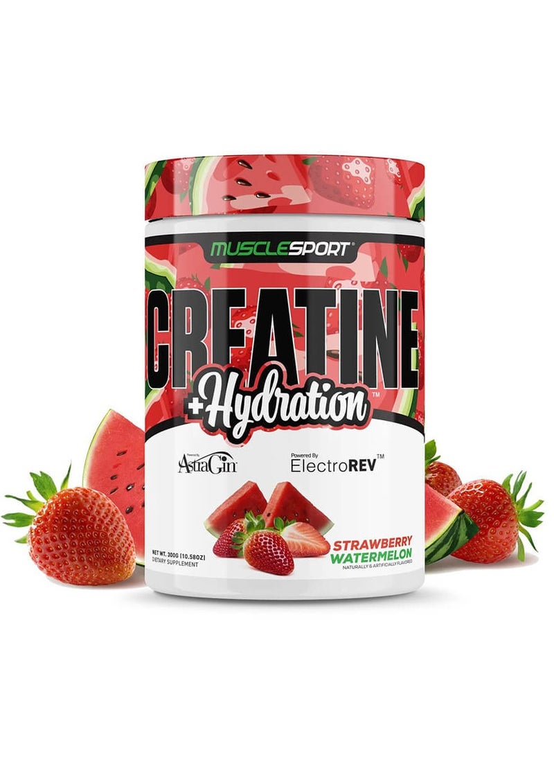 MuscleSport Creatine +Hydration 300g Strawberry Watermelon