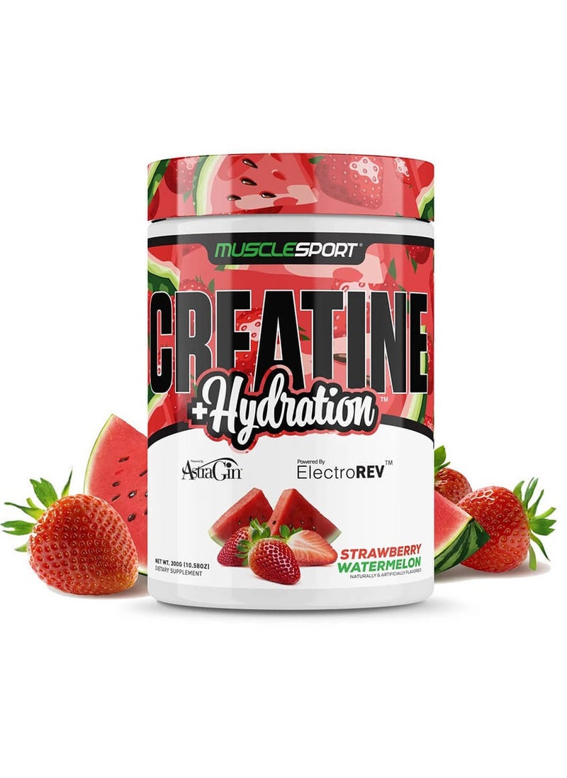 MuscleSport Creatine +Hydration 300g Strawberry Watermelon