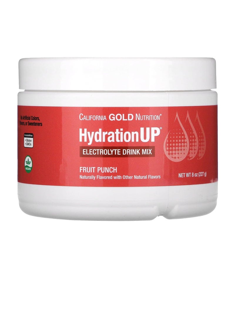 Electrolyte Drink Mix Powder, Hydration UP, Fruit Punch, 227 g (8oz)