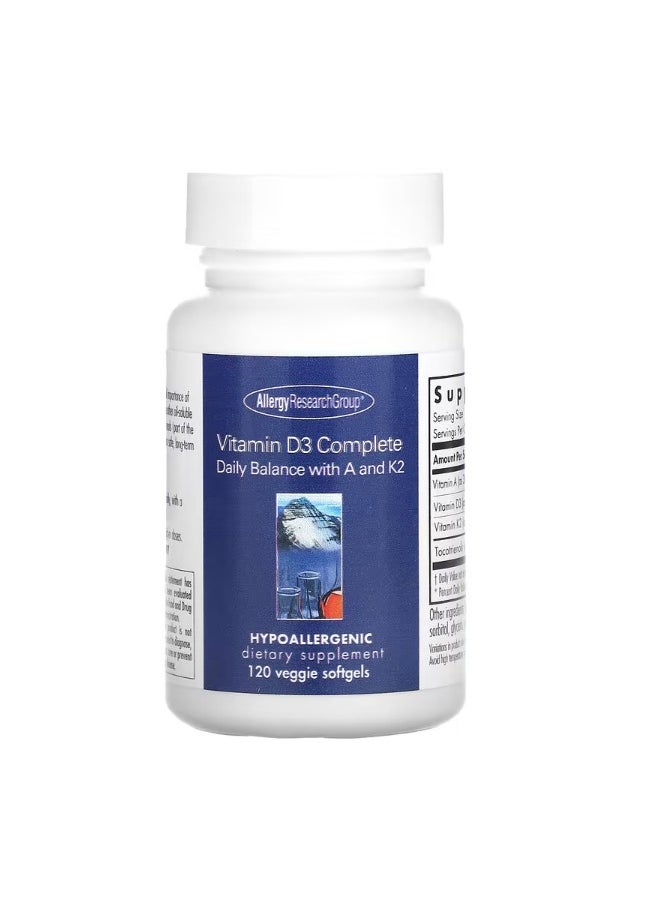 Vitamin D3 Complete 120 Veggie Softgels