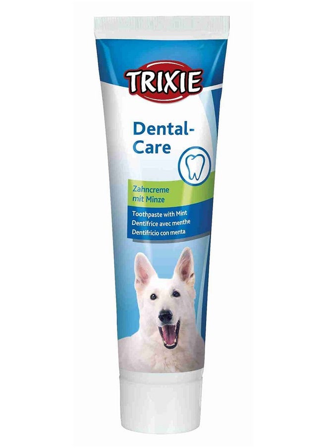 TRIXIE Adult Dog Dental Hygiene Kit with Toothpaste with Pleasant Mint Aroma(100 G), Finger Manual Toothbrush, Two-Sided Toothbrush with Two Different Brush Heads,White