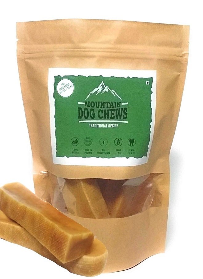 Chewers Mountain Dog Chew, Natural Himalayan Yak Milk Churpi Long Lasting High Protein Low Fat Dog Treat for Adult & Giant Breed Dogs, 200 GMS