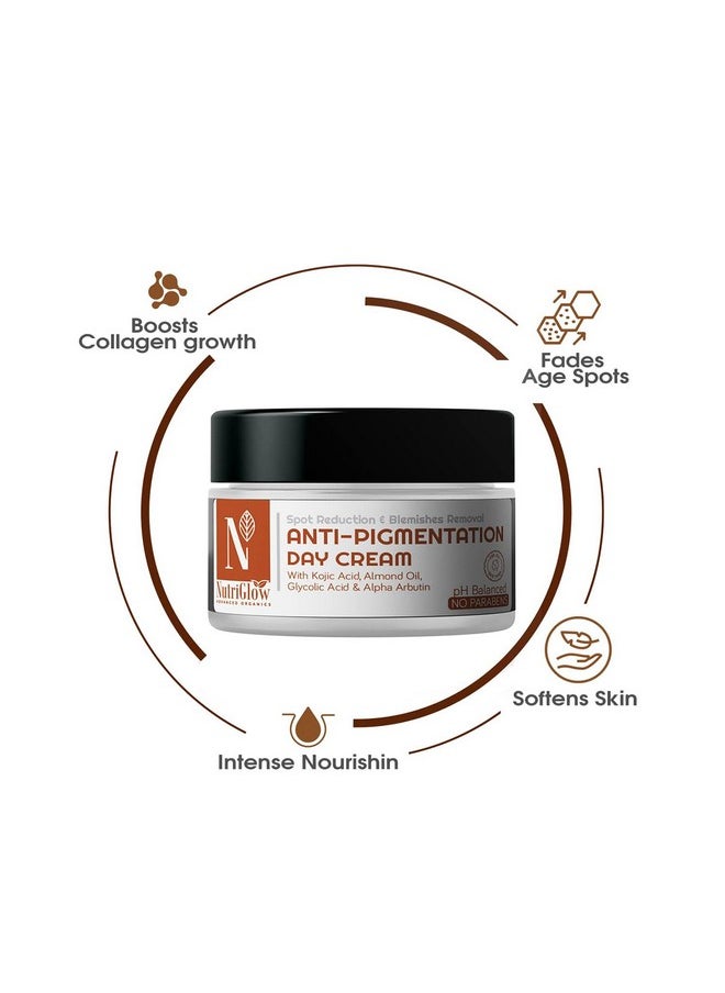 Nutriglow Advanced organics Anti-Pigmentation Day Cream for Spot Reduction, All Skin Types, 50g