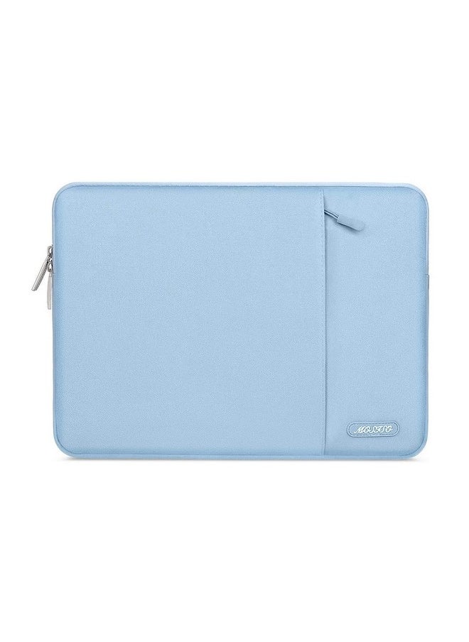 MOSISO Laptop Sleeve Bag Compatible with MacBook Air/Pro, 13-13.3 inch Notebook, Compatible with MacBook Pro 14 inch M4 M3 M2 M1 Chip Pro Max, Polyester Vertical Case with Pocket, Air Blue