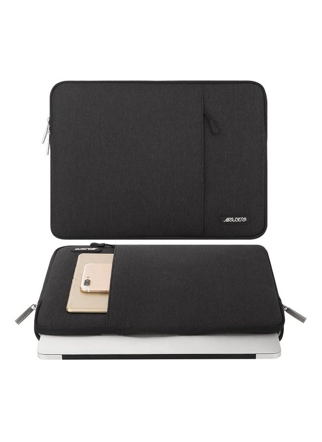 MOSISO Laptop Sleeve Bag Compatible with MacBook Air/Pro, 13-13.3 inch Notebook, Compatible with MacBook Pro 14 inch M4 M3 M2 M1 Chip Pro Max, Polyester Vertical Case with Pocket, Black