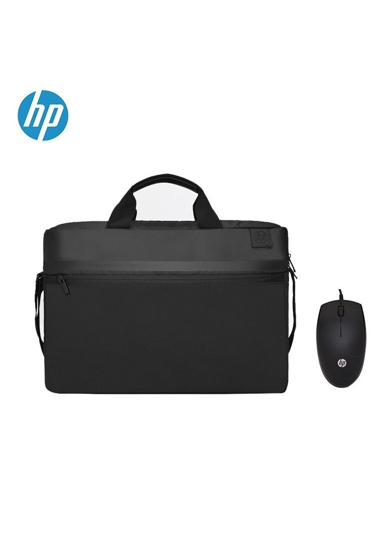 HP 15.6-Inch Laptop Bag with USB Wired Optical Mouse - Black