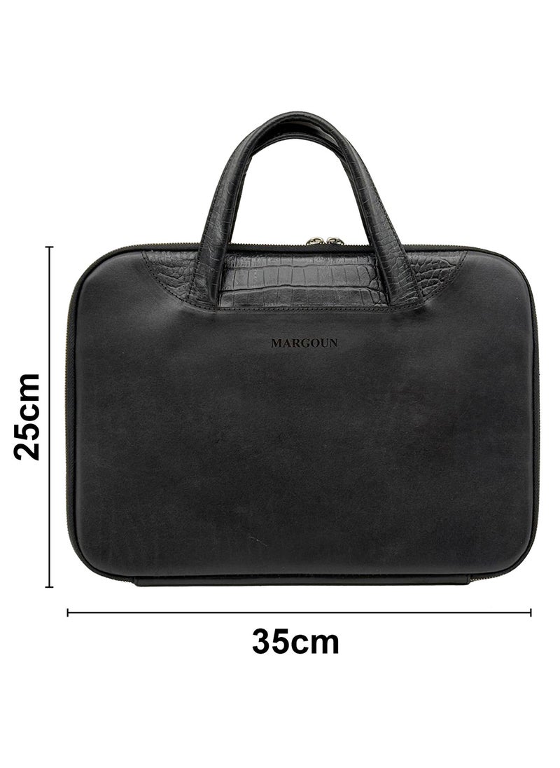 Genuine Premium Leather Bag for Apple MacBook A2289 13 inches – Stylish, Durable, and Protective Black