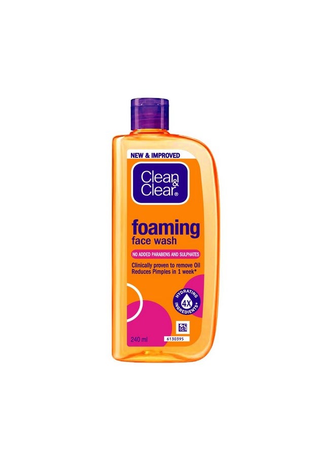 Clean & Clear Foaming Facewash for Oily Skin, Brown, 240ml