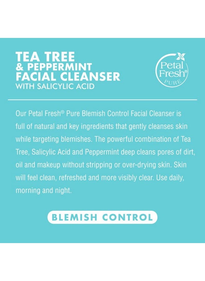 Petal Fresh Tea Tree & Peppermint Blemish Control Facial Cleanser - 200 ml | For Oily & Acne Prone Skin | No SLS, Paraben & Silicones |100% Vegan and Cruelty Free