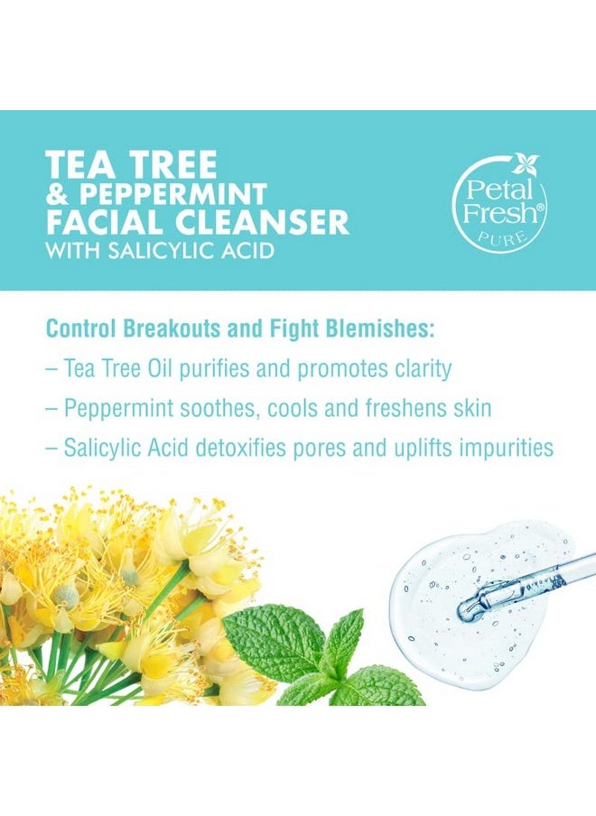 Petal Fresh Tea Tree & Peppermint Blemish Control Facial Cleanser - 200 ml | For Oily & Acne Prone Skin | No SLS, Paraben & Silicones |100% Vegan and Cruelty Free