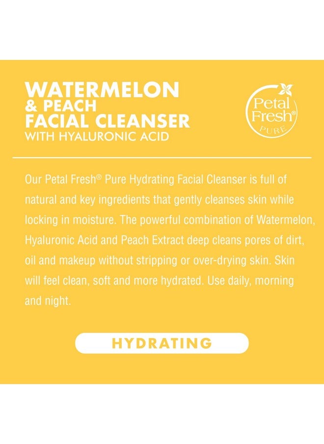 Petal Fresh Hydrating Watermelon & Peach Facial Cleanser - 200 ml | For Dry to Normal Skin Type | No SLS, Paraben, Silicones | 100% Vegan & Cruelty Free