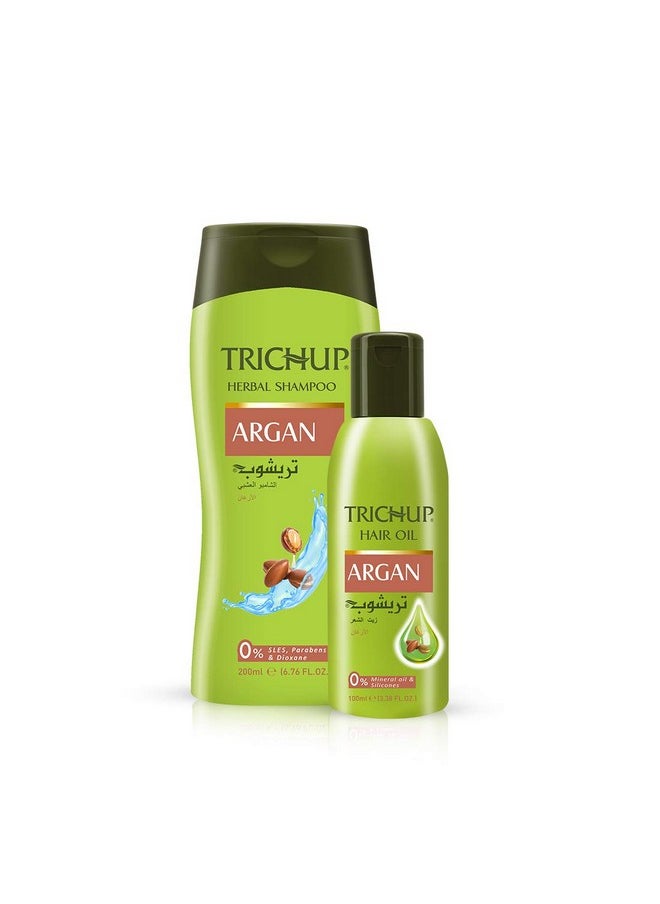 Argan Hair Oil & Shampoo - Reduce Damage, Frizz & Boosts Shine