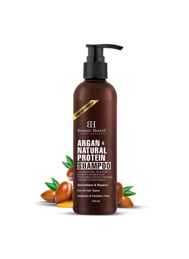 Argan & Keratin Shampoo With 100% Pure Argan Oil & Aloe Extracts | For Damaged & Frizzy Hair | Shampoo For Women And Men | Sulphate & Paraben Free | 200 Ml