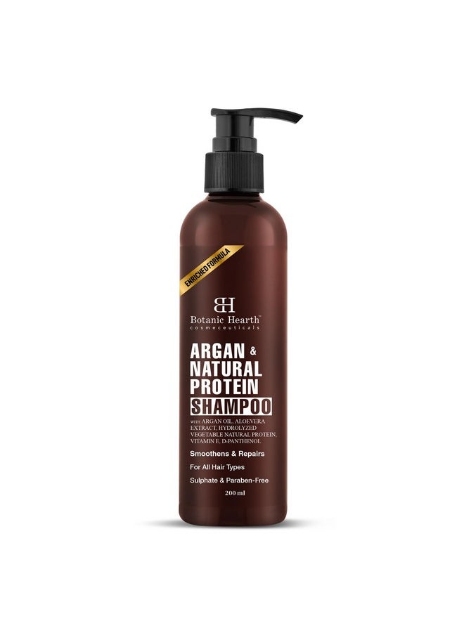 Argan & Keratin Shampoo With 100% Pure Argan Oil & Aloe Extracts | For Damaged & Frizzy Hair | Shampoo For Women And Men | Sulphate & Paraben Free | 200 Ml
