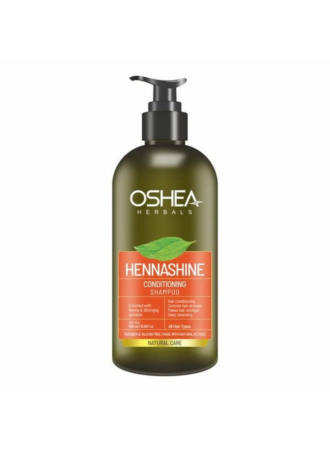 Oshea Herbals Heenashine Conditioning Shampoo | Controls Dryness & Makes Hair Stronger with Deep Cleansing | Enriched with Henna & Bhringraj 500 ml