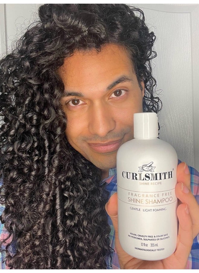 CURLSMITH - Shine Shampoo, Gentle, Sensitive, Fragrance Free Cleanser for All Curl and Hair Types, Vegan (12 fl oz)