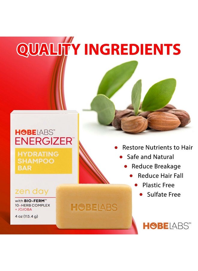 Hobe Labs Zen Day Hydrating Shampoo Bar - Clean & Nourish Your Hair. Bio-Ferm Herbal Complex - Build Strong Hair