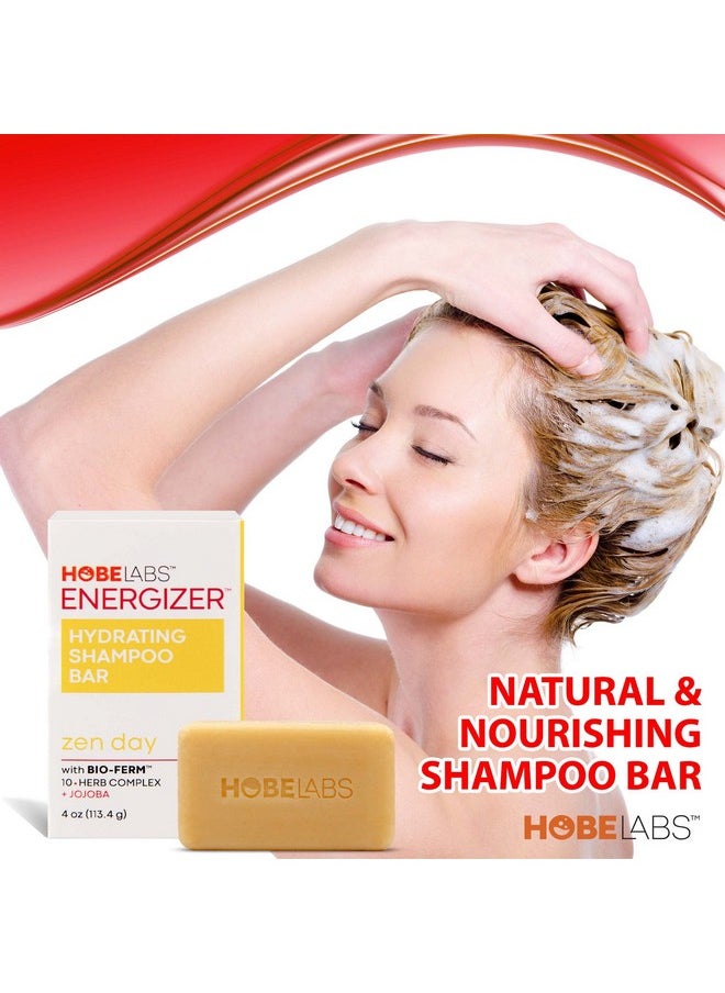 Hobe Labs Zen Day Hydrating Shampoo Bar - Clean & Nourish Your Hair. Bio-Ferm Herbal Complex - Build Strong Hair