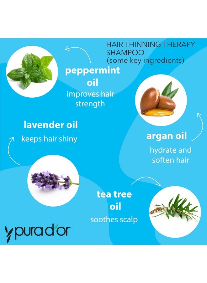16 Oz Hair Thinning Therapy Biotin Shampoo - Original Scent - Clinically Tested Effective Results, Herbal Dht Blocker Hair Thickening Products For Women & Men, Color Safe Routine Shampoo