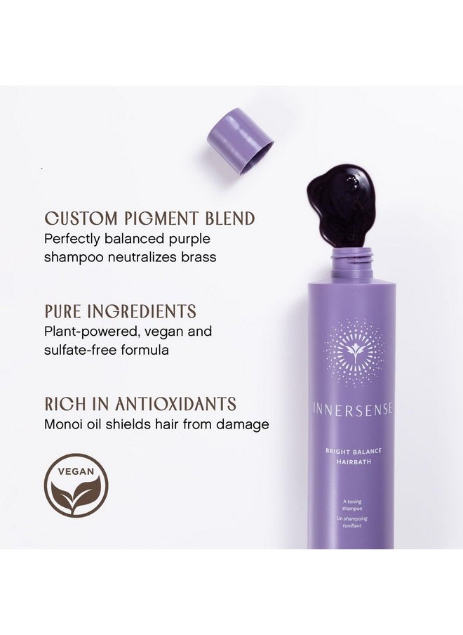 INNERSENSE Organic Beauty - Natural Bright Balance Purple Toning Hairbath | Non-Toxic, Cruelty-Free Haircare (10 fl oz | 295 ml)