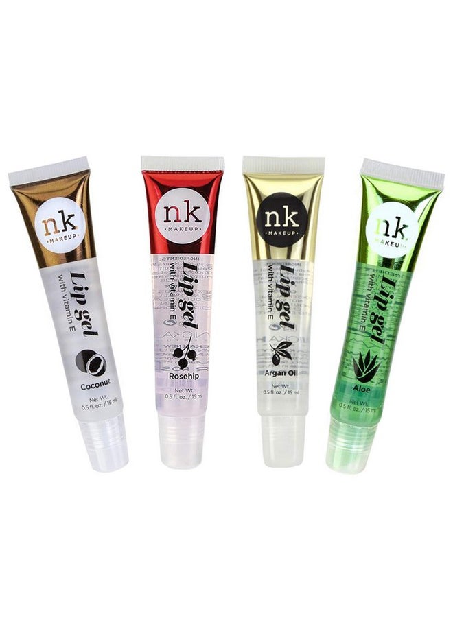 4 Pack Nicka K Lip Gel (Coconut, Rosehip, Argan Oil, Aloe)