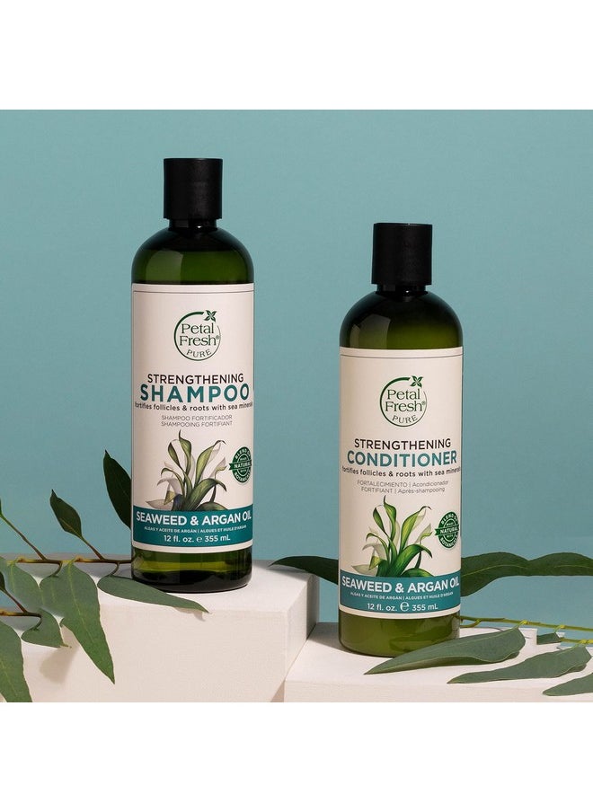 Petal Fresh Strengthening Seaweed & Argan Oil Conditioner 355 ml | For Damaged Hair | No Sulphate, Silicones & Paraben |All Natural | 100% Vegan & Cruelty Free