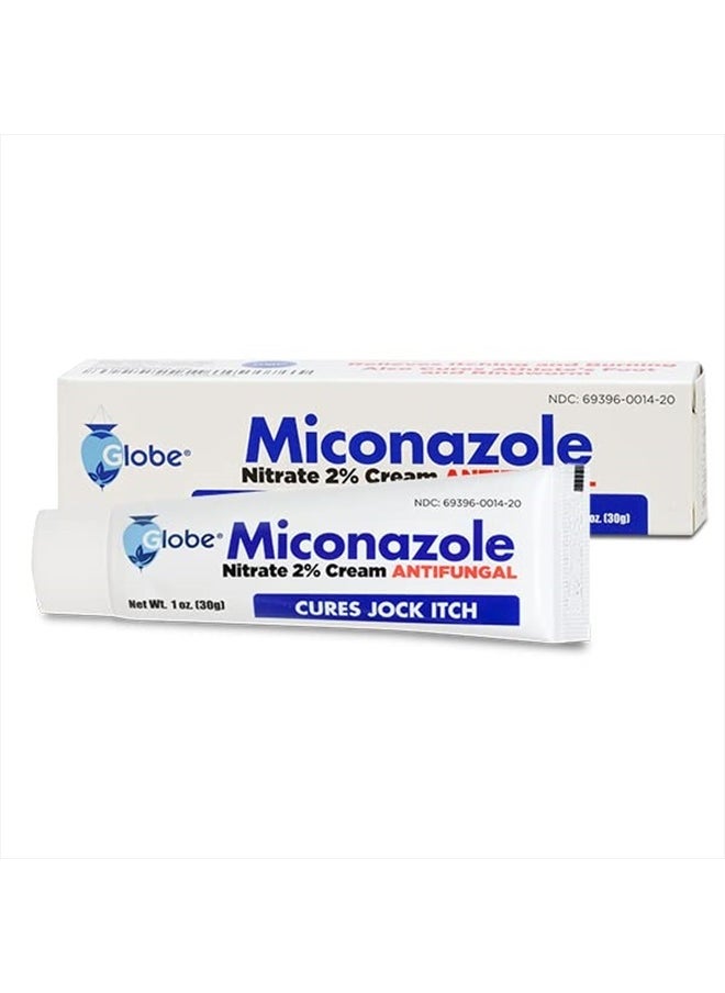 Miconazole Nitrate 2% Antifungal Cream, Cures Most Athletes Foot, Jock Itch, Ringworm. 1 OZ Tube