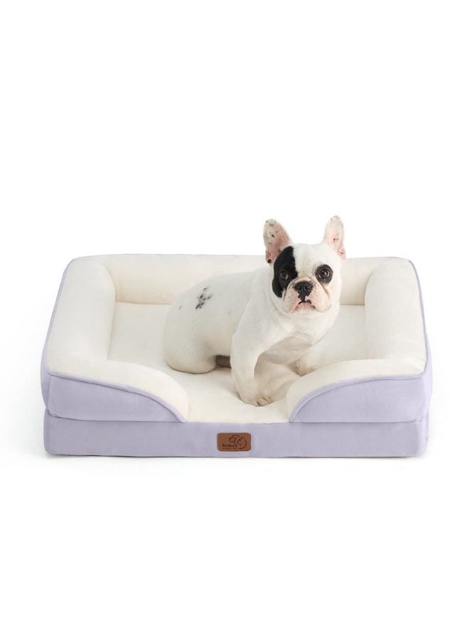 Bedsure Orthopedic Dog Bed for Medium Dogs - Waterproof Dog Sofa Beds Medium, Supportive Foam Pet Couch Bed with Removable Washable Cover, Waterproof Lining and Nonskid Bottom, Lavender