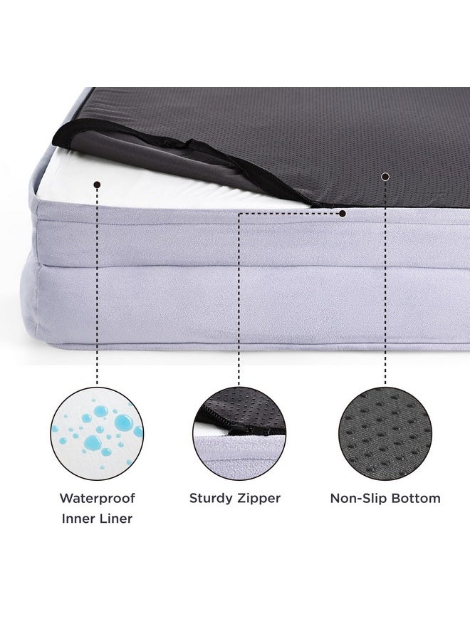 Bedsure Orthopedic Dog Bed for Medium Dogs - Waterproof Dog Sofa Beds Medium, Supportive Foam Pet Couch Bed with Removable Washable Cover, Waterproof Lining and Nonskid Bottom, Lavender
