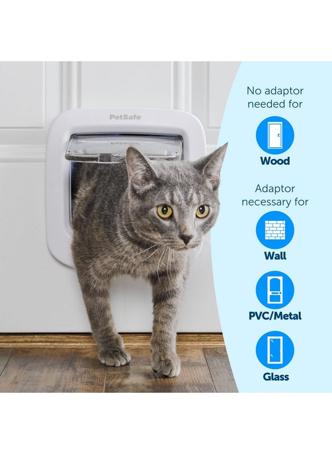 PetSafe Microchip Cat Door, Exterior or Interior Pet Door - Multi-User RFID Access Up to 40 Pets, 4-Way Locking, Weatherproof, DIY Easy Install, Hardware Kit; Privacy for Cat Litter Box or Pet Feeder