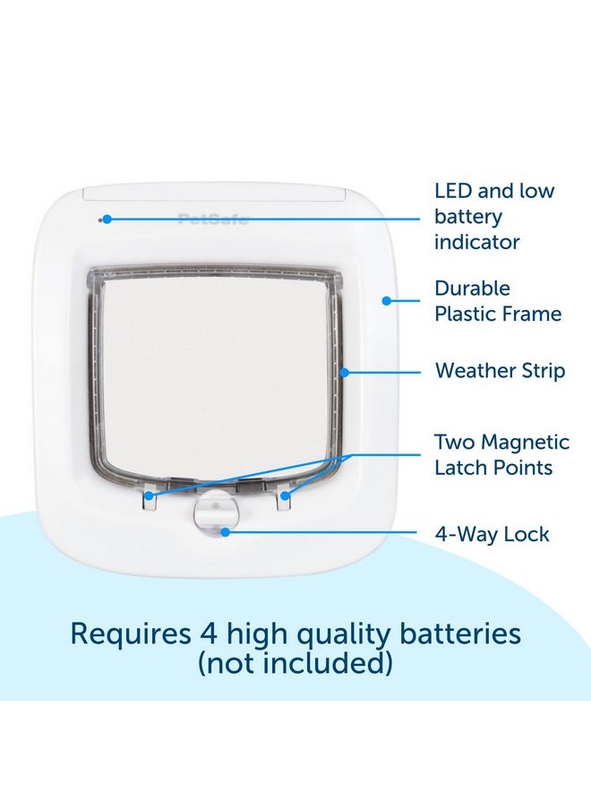 PetSafe Microchip Cat Door, Exterior or Interior Pet Door - Multi-User RFID Access Up to 40 Pets, 4-Way Locking, Weatherproof, DIY Easy Install, Hardware Kit; Privacy for Cat Litter Box or Pet Feeder