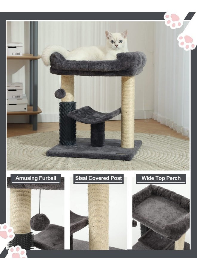 Hoopet cat Tree Tower,cat Scratching Post for Indoor Cats,Featuring with Super Cozy Perch,Cat Self Groomer and Interactive Dangling Ball Great for Kittens and Cats