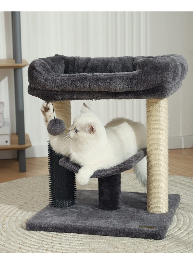 Hoopet cat Tree Tower,cat Scratching Post for Indoor Cats,Featuring with Super Cozy Perch,Cat Self Groomer and Interactive Dangling Ball Great for Kittens and Cats