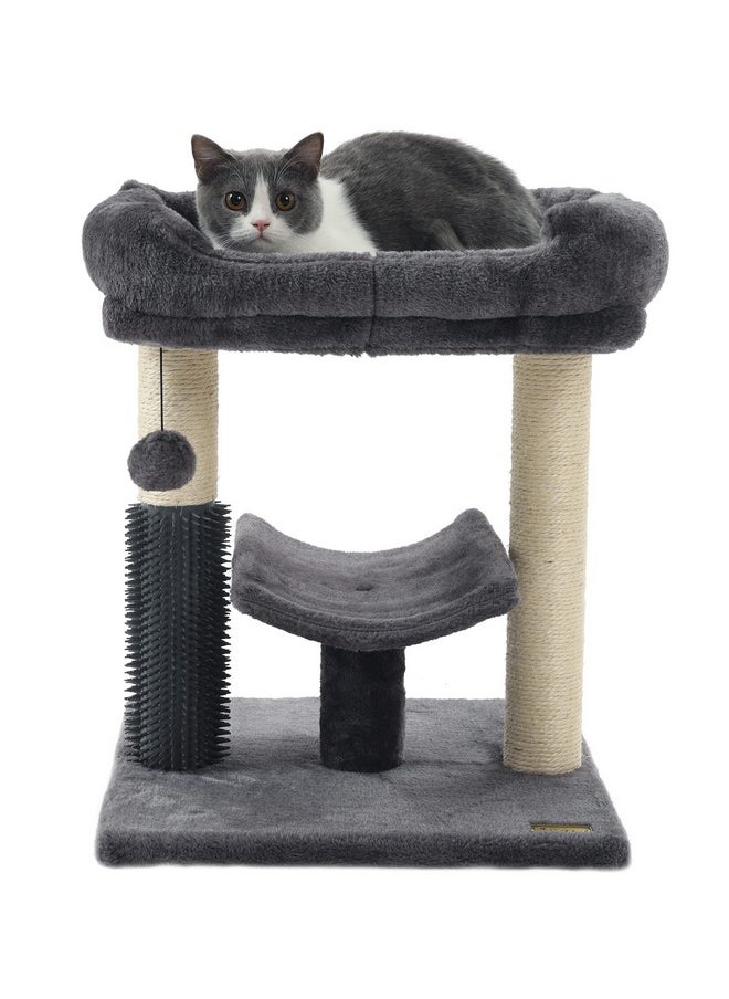 Hoopet cat Tree Tower,cat Scratching Post for Indoor Cats,Featuring with Super Cozy Perch,Cat Self Groomer and Interactive Dangling Ball Great for Kittens and Cats