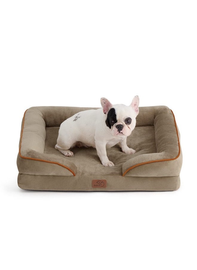 Bedsure Orthopedic Dog Bed for Medium Dogs - Waterproof Dog Sofa Beds Medium, Supportive Foam Pet Couch Bed with Removable Washable Cover, Waterproof Lining and Nonskid Bottom, Hazel