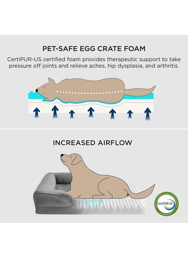 Bedsure Orthopedic Dog Bed for Medium Dogs - Waterproof Dog Sofa Beds Medium, Supportive Foam Pet Couch Bed with Removable Washable Cover, Waterproof Lining and Nonskid Bottom, Hazel