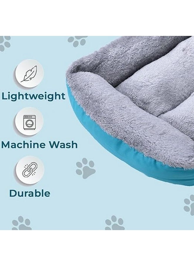 Petvit Dog Bed | Cat Bed | Puppy Bed | Oxford Cloth Polyester Filling Bed for Dog | Washable Dogs Bed | Anti Slip Design | Large Size Dog Bed | Sky Blue (Large)