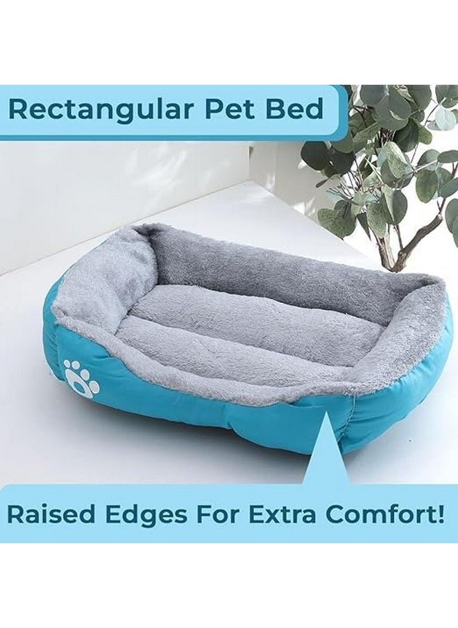 Petvit Dog Bed | Cat Bed | Puppy Bed | Oxford Cloth Polyester Filling Bed for Dog | Washable Dogs Bed | Anti Slip Design | Large Size Dog Bed | Sky Blue (Medium)