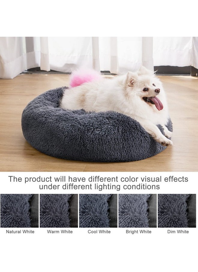 MIXJOY Orthopedic Dog Bed Comfortable Donut Cuddler Round Dog Bed Ultra Soft Washable Dog and Cat Cushion Bed (20''/23''/30'') (23'', Grey-Blue)