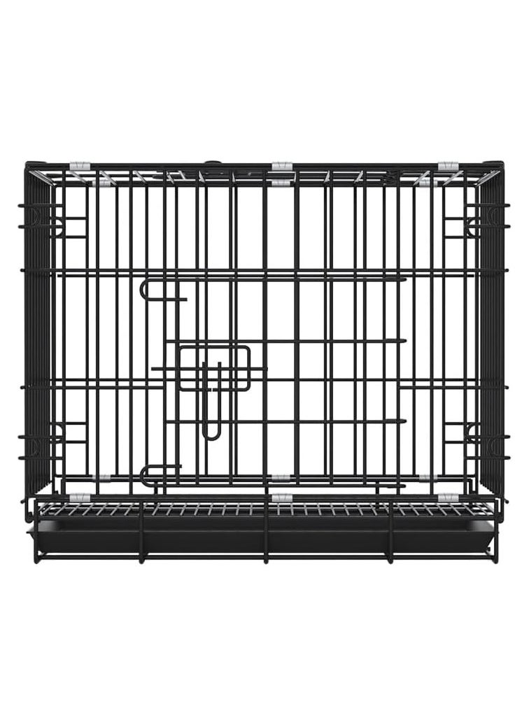 Dog Crate/Folding Metal Dog Crate (Black)