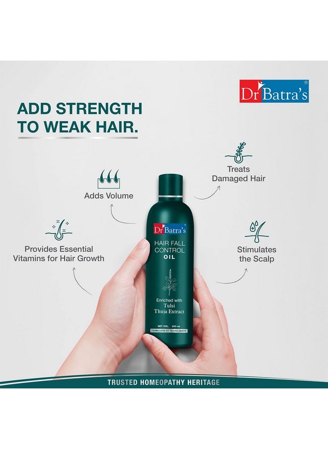 Dr Batra's Hair Fall Control Oil- 200 ml | Hair oil for Hair Fall Control | Pack of 2