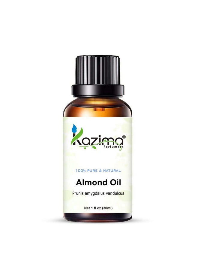 KAZIMA Almond Carrier Oil - 100% Pure & Natural Cold Pressed Oil for Hair, Skin & Body, 30 ml