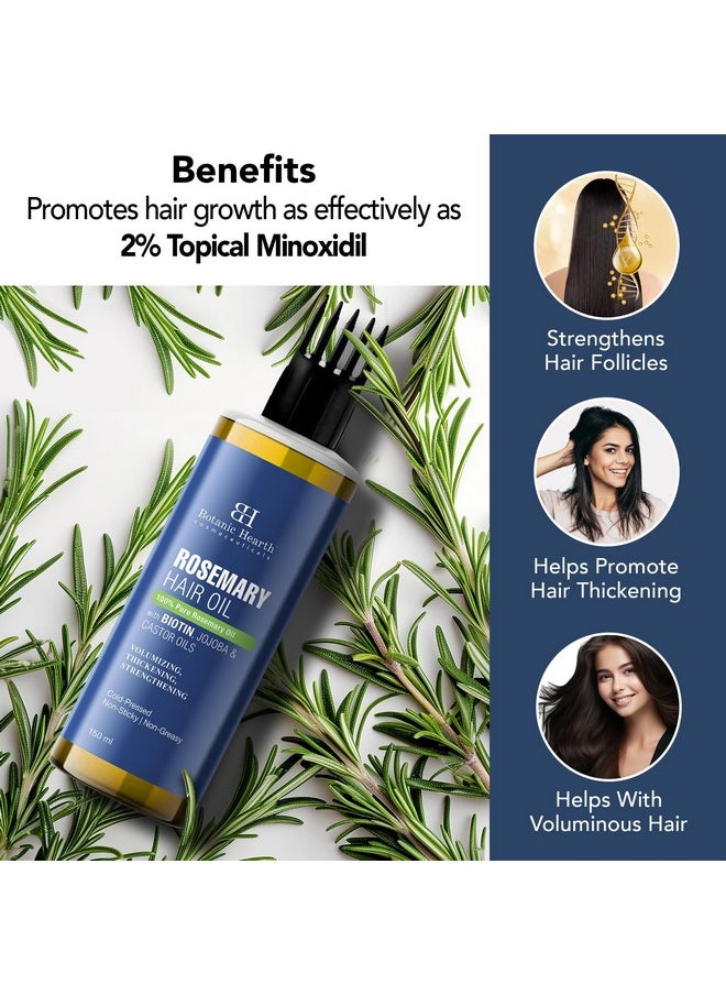 Botanic Hearth 100% Pure Rosemary Oil for Hair Growth | Controls Hair Fall, Promotes New Hair Growth | Hair Strengthening Treatment for Healthy Nourished Hair | 150 ml