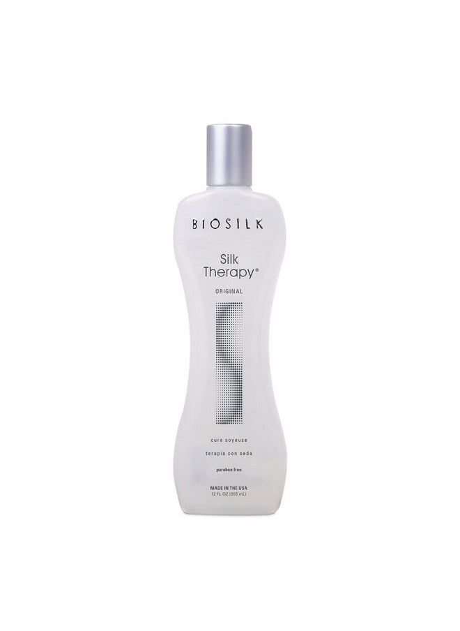 BioSilk Silk Therapy Original Cure, Reconstructing Treatment For Adding Shine & Helping Prevent Split Ends, Sulfate, Paraben, & Cruelty-Free, 12 Oz