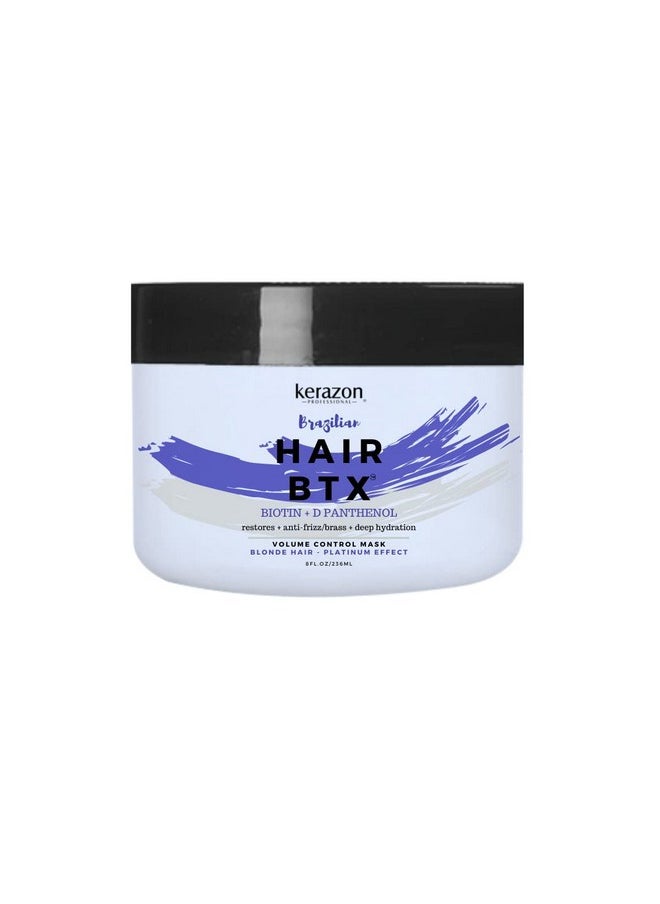 KERAZON Blonde Brazilian Hair BTX Treatment Purple Mask Platinum Effect & Silver Hair Providing Smoothing, Deep Hydration, Anti-Brass, Shine, Softness, Volume & Frizz Control. Packaging may vary.