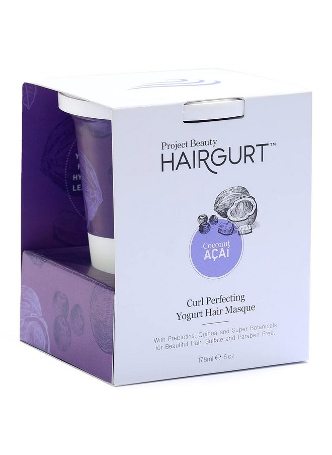 Hairgurt Curl Perfecting Yogurt Hair Mask - Coconut-Acai - Hair Mask for Wavy Hair Care - Nourishing Hair Treatment Masks- Ideal for Dry Hair - Promotes Bouncy, Shiny Curls - 6 oz