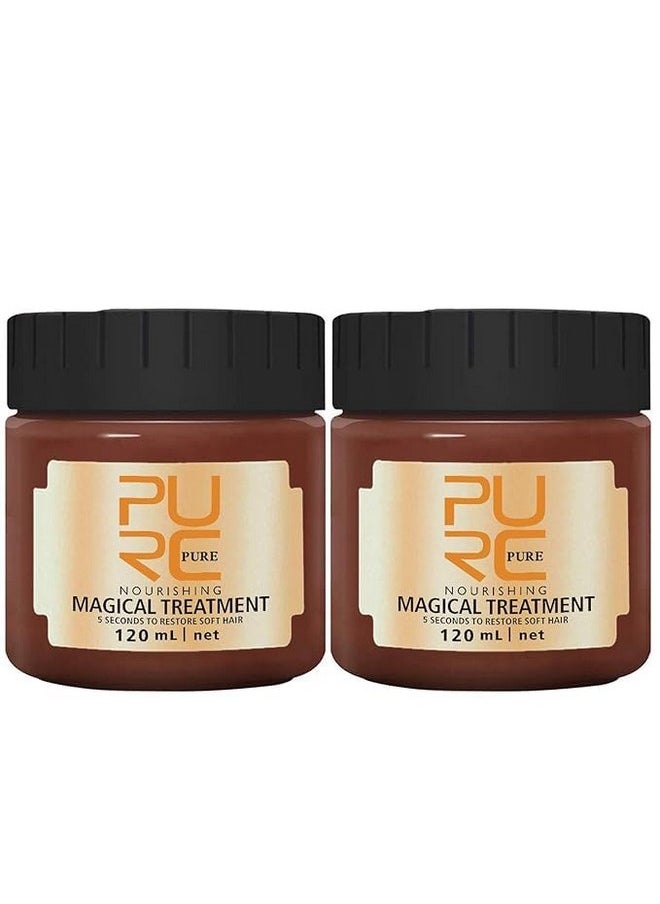 2 Pcs 120ml PURC Magical Hair Mask - 5 Seconds Repairs Damage, Advanced Molecular Repair for Roots, Keratin Treatment & Conditioner for Dry & Damaged Hair