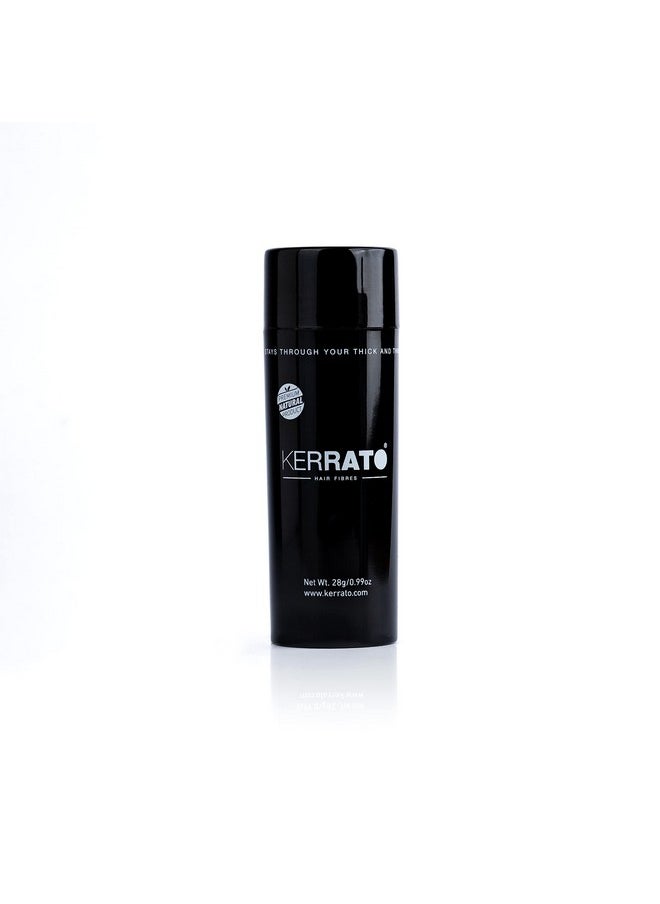 Kerrato Hair Fibres for Thinning Hair (MEDIUM BROWN) Natural - 28g - Conceals Hair Loss in 10 seconds - Natural Hair Thickener & Fibre for Thin Hair for Men & Women